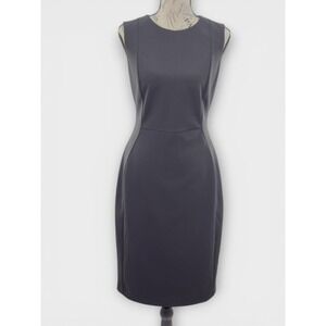 Calvin Klein Black Sheath Dress Career Work Office Staple Zip 8 Corporatecore